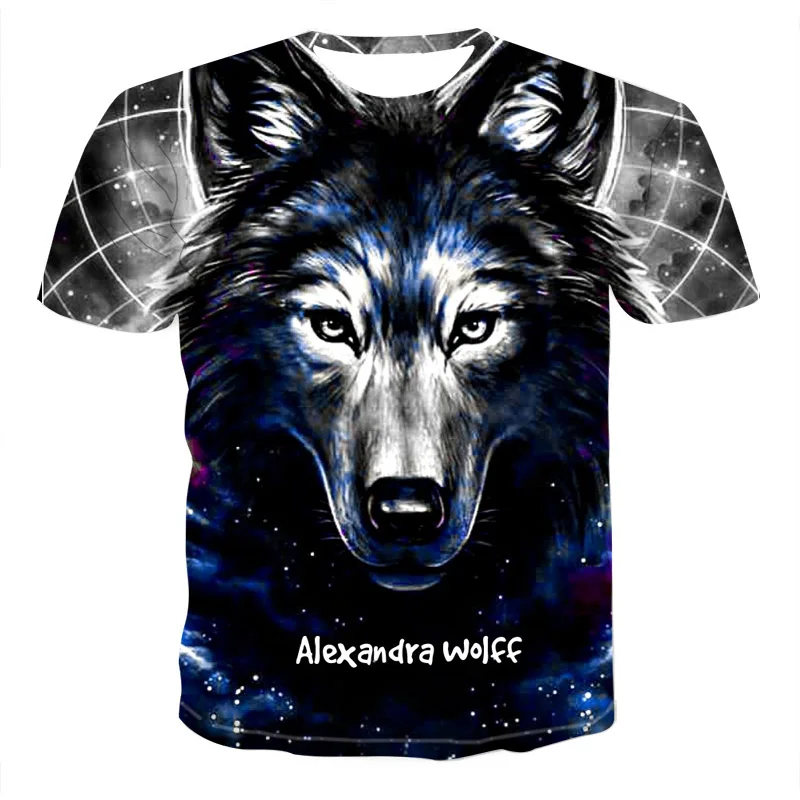 2021 Nové Letné Fashion T-shirt Mužov Streetwear Okrúhlym Výstrihom, Krátky Rukáv Tees Legrační Zviera Mužské Oblečenie Bežné Wolf 3D Tlač Topy