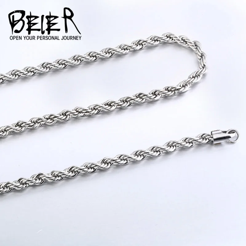 Beier 2.5/3/4 mm z nehrdzavejúcej ocele náhrdelník twist trendy reťazca náhrdelník chlapec, muž náhrdelník reťazca BN1007