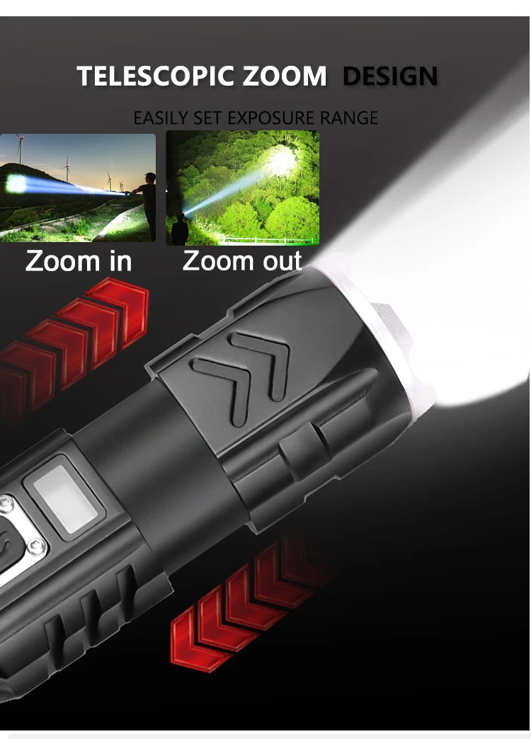 Pocketman Silný XHP90.2 Baterka USB Nabíjacie Taktické Led Baterky Núdzové Svietidlo Camping Flashlamp Použiť 26650 Batérie