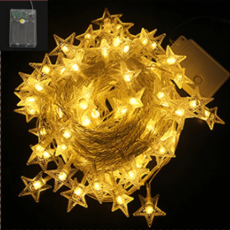 Teplá Biela Hviezda String Osvetlenie Napájané Batériou LED Svetlá, vianočné dekorácie Strom Dekorácie Svetlá nový rok dekorácie 2022