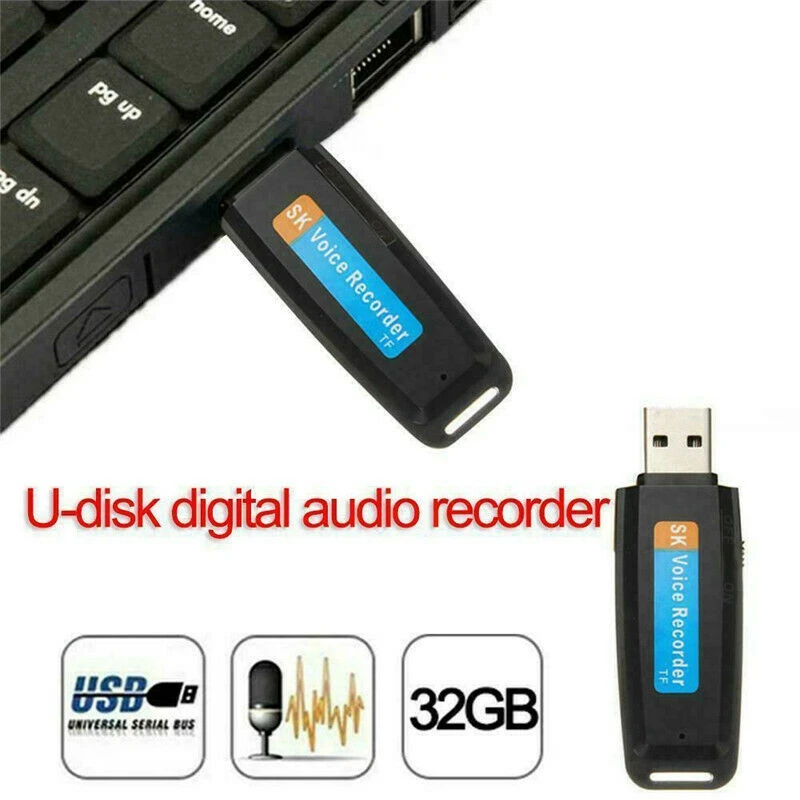 U-Disk Digitálne Audio Hlasový Záznamník Pero, Nabíjačka, USB Flash Disk, Až 32 gb Mini SD TF Vysokej Kvality 0