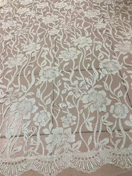 Nový štýl krém biely lesk afriky francúzsky čistý čipky textílie JRB-72210 afriky tylu čipky textílie s krásne kvety