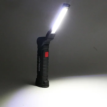 Prenosný 3 Režim KLASU Baterka Pochodeň USB Nabíjateľné LED Pracovné Svetlo Magnetické KLASU Lanterna Háčik na Zavesenie Lampa Pre Outdoor Camping 0