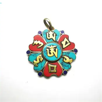 Tibetský šperky Šesť Slová Mantry ÓM MA NI PADE MI HUM Amulet Prívesky TBP462