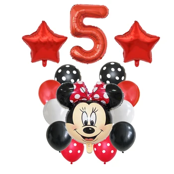 14Pcs/veľa Disney Minnie Balóny Mickey Mouse Narodeninovej Party Dekorácie, Detské Sprcha Dekor Deti Hračka Číslo Balón Hélium Globos