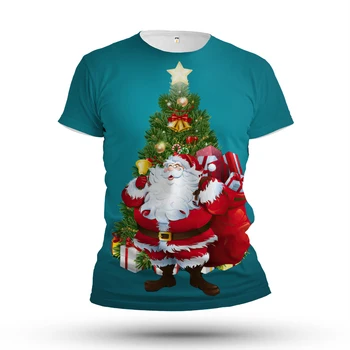 Vianočné pánske T-shirt 3D Tlač Roztomilý Cosplay Santa Claus Dovolenku Nadrozmerné Nový Rok Oblečenie kvalitné Textílie