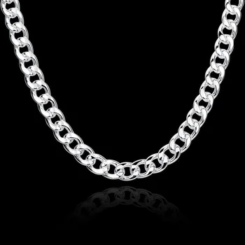 Nové 925 Sterling Silver 10 MM 20/22/24inches Nádherné Ušľachtilý Nádherný Šarm, Móda pre Mužov, Ženy Reťazca Svadobný Náhrdelník Šperky