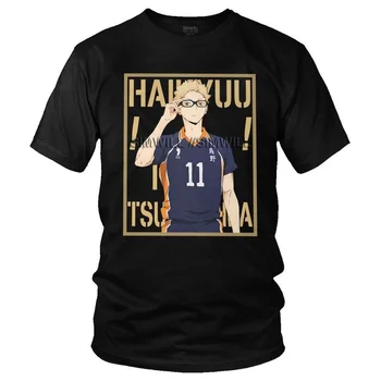 Haikyu Kei Tsukishima T-shirt Mužov Novinka Tričká Krátky Rukáv, Anime, Manga Haikyuu Tričká Bavlna Tričko Vrchné Oblečenie