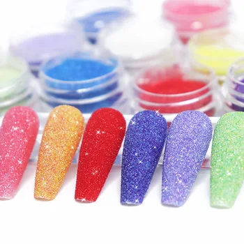 6 Farieb Zimný Sveter Farby na Nechty, Glitter Práškového Cukru Povlak Účinok Nail Art Pigment Prach pre DIY Manikúra Dizajn, Dekorácie 0