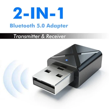 KN320 2 v 1 Bluetooth-kompatibilného Adaptéra s 3,5 mm Aux Kábel Bezdrôtové Audio Vysielač, Prijímač, Adaptér S LED Indikátor