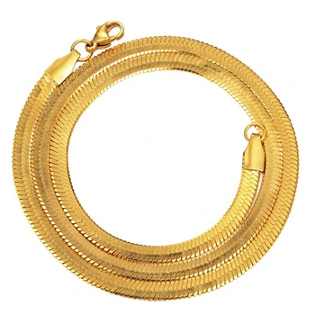 5 MM z Nehrdzavejúcej Ocele Zlatá Čepeľ Reťazca Ploché Had Kosti Náhrdelník Titánové Ocele, Šperky Zodpovedajúce Reťazca Muži Ženy Príslušenstvo