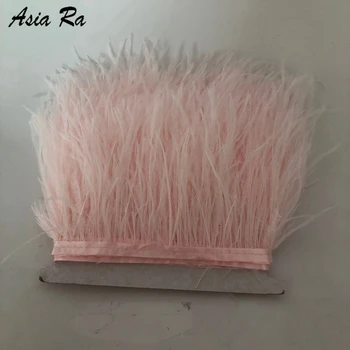 Ázia Ra 10M Baby Pink Pštrosie Perie Trim Šírka 5-6inch svadobné perie okraji pásy pre Sukňa/Šaty/Kostým Dekorácie