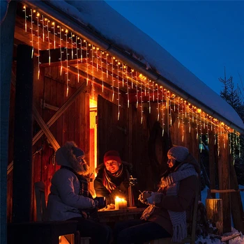 Street House Vence, Vianočné Dekorácie Pre Domov Vonkajšie Vlkovcový Led Cencúľ String Svetlá Časti 0.6-0.8 m Pre Xmas Dekor