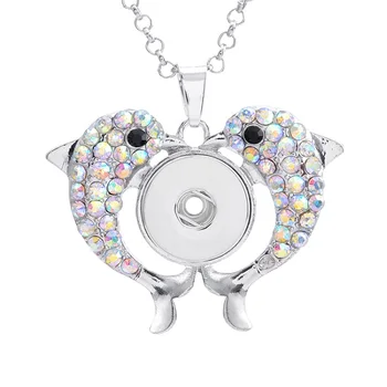 Nový Modul Šperky, Prívesok Náhrdelník Crystal Kvet Modul Tlačidlo Náhrdelník s Príveskom, Strih 20 mm 18 mm Modul Tlačidiel Diy Prívesky, Náhrdelníky