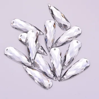 JUNAO 10*30 mm Veľké Šitie Svetlo Fialová Kryštály Drop Drahokamu Flatback Akryl Kamene Veľké Kamienkami Crystal Nášivka Na Oblečenie