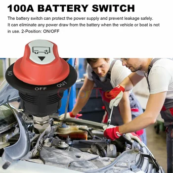 100/200A autobatérie Rotačné Odpojte Prepínač Safe Cut Off Izolant Moc Disconnecter pre Motocykel, nákladné Vozidlo Morských Lodí RV 0