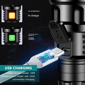 Pružné a Silné Svetlo, Blesk, LED Long-Range Multi-function Sklápateľné Vonkajšie USB Nabíjateľná Baterka Dropshipping 1