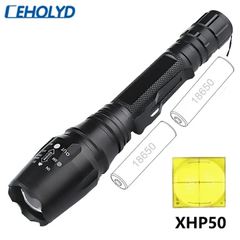 2021 Výkonné Svetlá XHP50 Ultra Svetlé 18650 LED Baterka Lampa USB Nabíjateľné T6 L2 Taktické Light18650 Zoom Tábor Horák 4