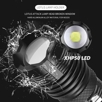 MINI XHP50 LED Baterka Použiť 14500 Batérie Podporu Zoom 5 Svetelné Režimy, Vodotesný, Baterka, Vhodné pre dobrodružstvo, kempovanie a pod.