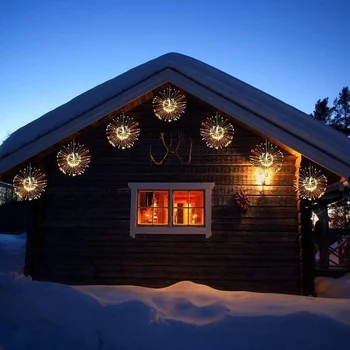 4 Pack Ohňostroj Svetlá Led Starburst String Svetlá 8 Režimov Batérie Rozprávkových Svetiel s Diaľkovým,Vianočné Dekoratívne Závesné Osvetlenie
