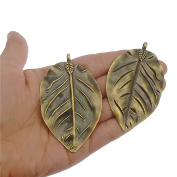 4pcs Antickej Bronzovej Zliatiny Stromu List Náhrdelník Veľké Veľkosti Stromu Listy Náhrdelník Prívesok Charms Vintage Šperky Zistenia Ručné