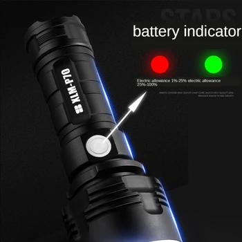 Super Jasné LED Baterka Prenosné L2 XHP50 Taktické Pochodeň USB Nabíjateľné Nepremokavé Pochodeň Ultra Svetlé Svietidla, Camping 0