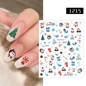 1 List Vianočné Nechty, Nálepky Ultralight 3D Samolepiace Snowflake Nail Art Nálepky, Nail Decor Nálepky na Nechty Nový Rok 1