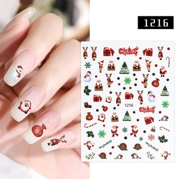 1 List Vianočné Nechty, Nálepky Ultralight 3D Samolepiace Snowflake Nail Art Nálepky, Nail Decor Nálepky na Nechty Nový Rok 2