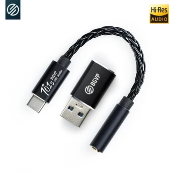 BGVP T01s slúchadlá Zosilňovač USB Typu C na 3,5 mm Jack pre Slúchadlá audio adaptér 32bit 384kHz Digital Dekodér AUX Konvertor