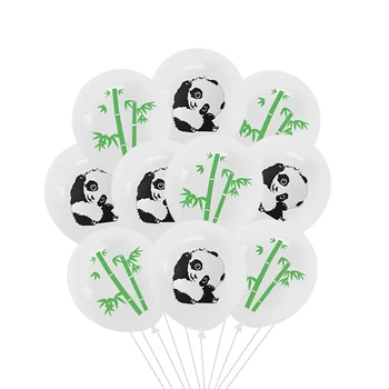 Roztomilý Kreslený Panda Vytlačené Latexový Balón Panda Tému Party Dekor Zelená Konfety Balón Dieťa Narodeniny Dieťa Sprcha Fólie Globos