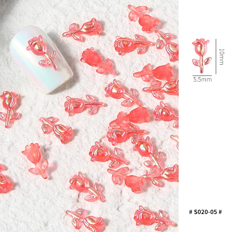 30Pcs 3D Roztomilý Živice Aurora Ruže, Kvety, Ozdoby Na Nechty Umenie Šperky, Prívesky DIY Manikúra Nechty, Glitter Príslušenstvo 1
