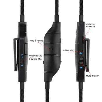 Náhradný Kábel Kábel pre Logitech G933 G933S G633 G633S G635 DTS G935 Herné Headset S Inline Prepínač Mikrofónu Ovládanie Hlasitosti