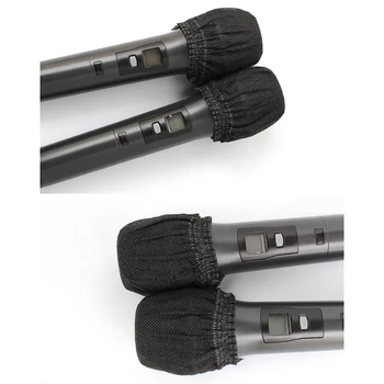 100Pairs Disposable Non-tkané Mikrofón Kryt Odstránenie Čelné sklo Ochranné Mic Spp Pad pre KTV Karaoke Dodávky