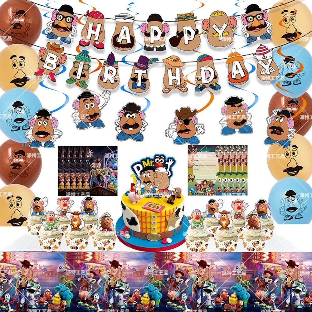 1set Disney Príbeh Hračiek Pán Potato Head Balóny Narodeniny Bannery Strany Balón Dekorácie Baby Sprcha Chlapec Deti Láskavosti Hračky 2
