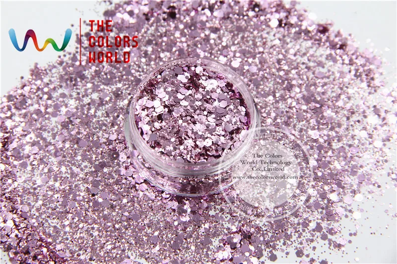 HM2104-264 Mix Ružová jade Farby Hexagon tvary Lesk na nechty umenie ,nechty gel, lak na nechty make-up a DIY dekorácie 2