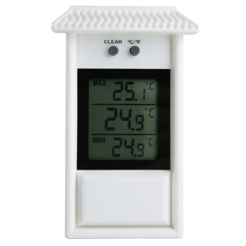 LCD Digitálny Nepremokavé Pamäť Teplomery Záhradný Dom Stenu Meranie Teploty Max Min Hodnota Displej -20~50C 2