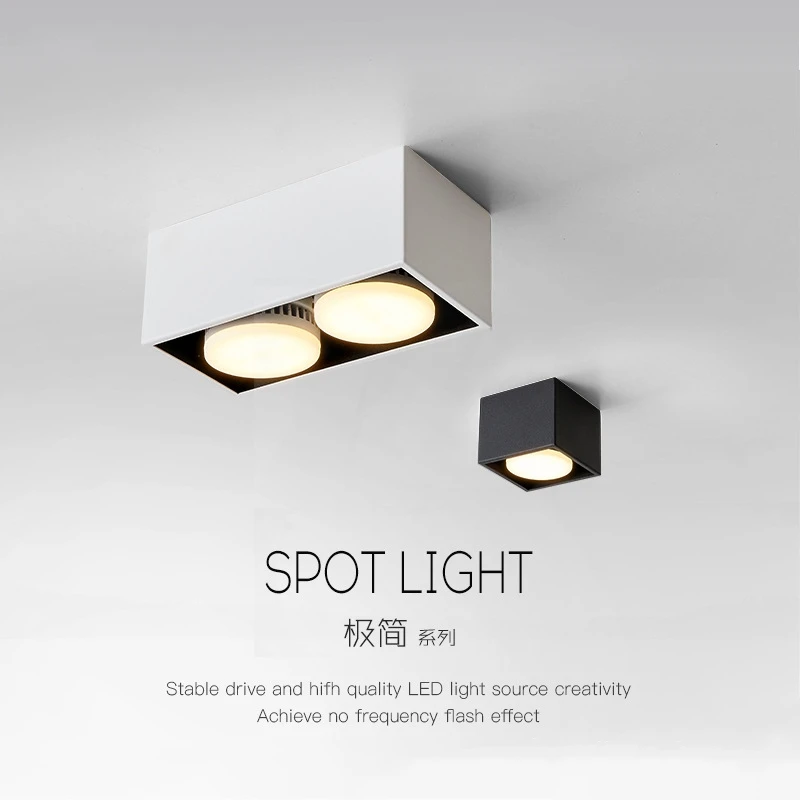 LED Stropné svietidlá Povrchovú montáž Spot led downlight žiarovka vymeniteľné 45 Stupňov Rotácie bodové svetlo domova Svietidlá 2
