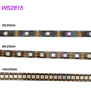 12V WS2815 Smart LED Pásy 1m/2m/3m/4m /5m Dual-Signál Adresný 30/60/144 Led/m WS2812B Aktualizované 5050 RGB Pixelov Svetlá Páska