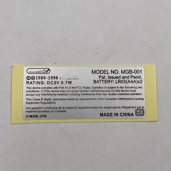 Pre Nintendo Game Boy Vrecku Nahradenie MGB-001 Informácie o Modeli Nálepka Pre GBP GBA VOP GBA SP 001 101 Štítok Japonsko