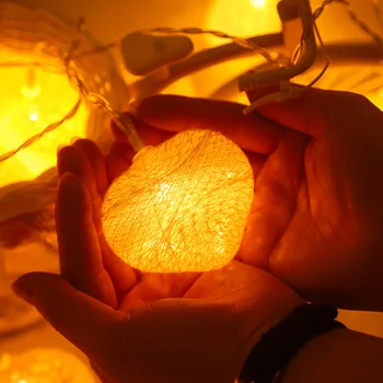 Ratanový Loptu LED Reťazec Svetlo 1,5 M 10Led Teplá Biela Víla Svetlo Dovolenku Svetlo pre Strany, Svadobné, Vianočné Dekorácie 0