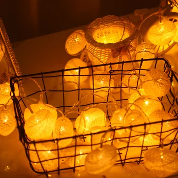 Ratanový Loptu LED Reťazec Svetlo 1,5 M 10Led Teplá Biela Víla Svetlo Dovolenku Svetlo pre Strany, Svadobné, Vianočné Dekorácie 4