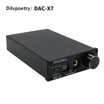 Dilvpoetry-DAC-X7 USB dac pre 3.5+6.35 pre Slúchadlá, PC-USB podporuje 24bit/192kHz dekodér SA9123L+ESS9018K2M+TPA6120+LM49720+NE5532 2