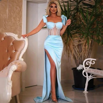 Thinyfull Sexy Šiat Prom 2022 Saudská Arábia Dubaj Morská Víla Večerné Šaty Obrúb Dĺžka Podlahy Koktail Party Šaty Plus Veľkosť