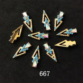 20Pcs Kórea Štýl Žien 3D Zliatiny Crystal Drahokamu Kúzlo Veľká Veľkosť Trojuholníka Prívesok Nail Art Šperky Nástroje