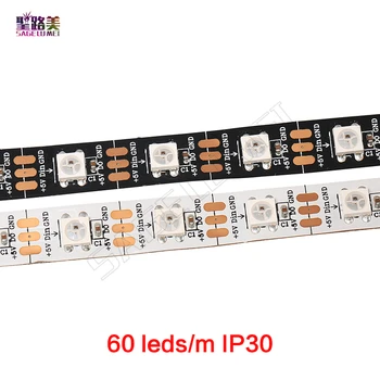 1m/5m DC5V individuálne adresovateľné ws2812b led pásy svetla 30/60/144 pixelov, smart RGB led svetlo pásky pásky IP67 IP65 IP30