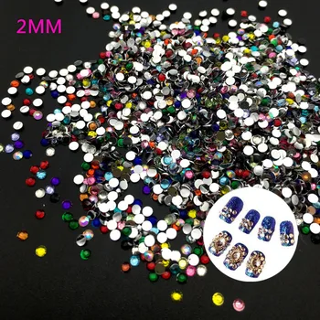 2 MM Mix Farieb 3D Nail Art Tipy Plochý Vrták Kamienkami DIY Šperky 3D Dekorácie Nechtov