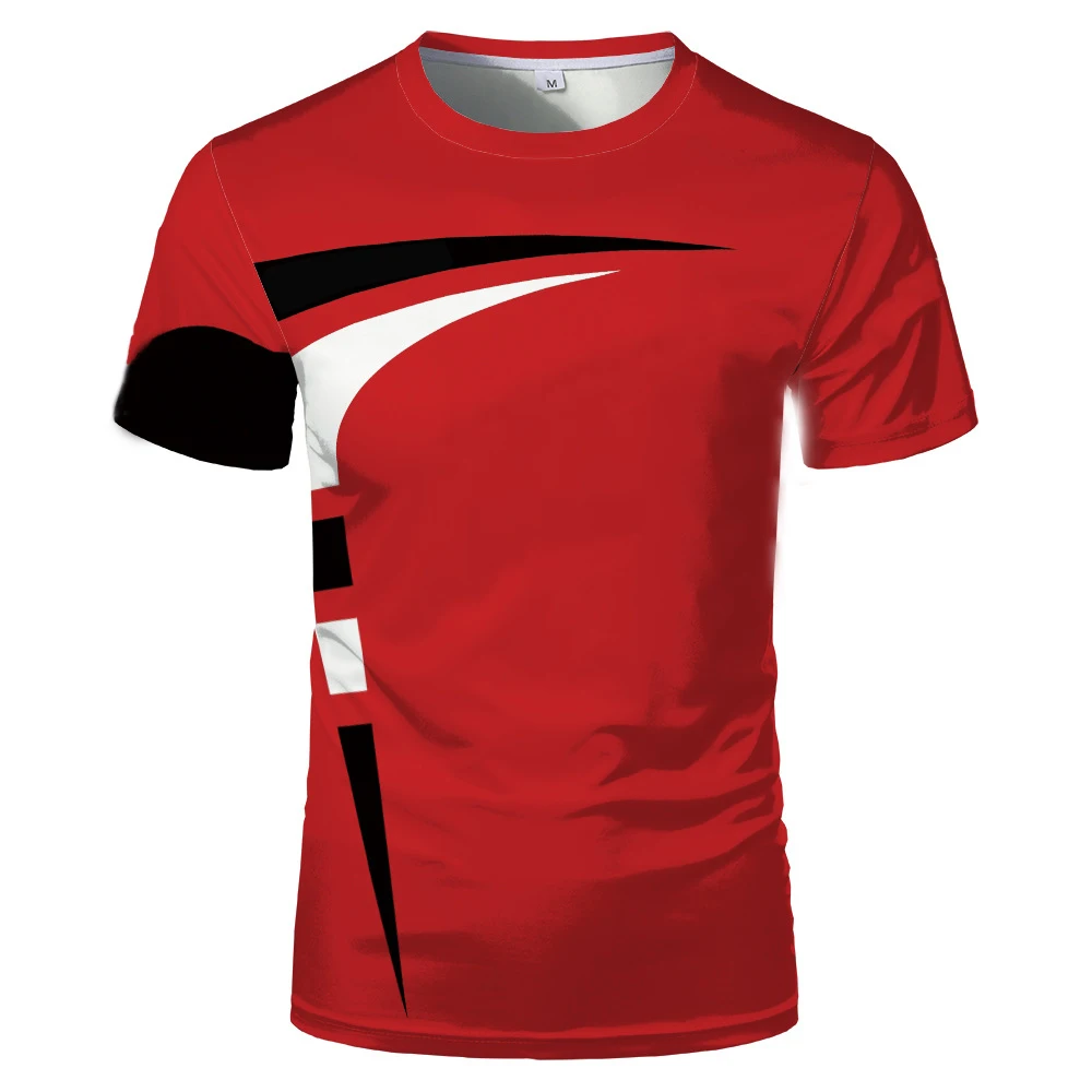 Letné Módne Športové O-Krku Bežné Krátky Rukáv Trendy pánske 3D Vytlačené Priedušná T-Shirt Top 3