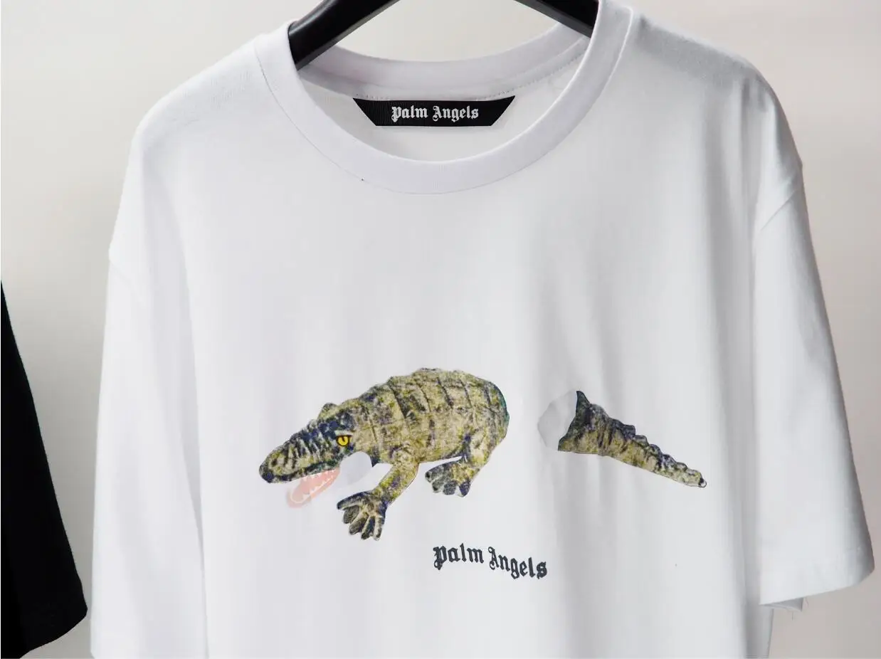Palm Anjeli Krokodíla Muži Ženy Unisex Milovníkov Štýlu Módy Bavlna Bežné Krátky Rukáv Kolo Krku T Shirt Priateľ Dar T-Shirt 3