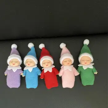 7 cm Vianočné Mini Cute Baby Doll PVC Vianočné Bábika Deti Hračka Bábika Dom Príslušenstvo Bábika Dekor Prívesok