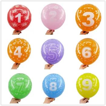 10pcs 12inch Číslo 0 1 2 3 4 5 6 7 8 9 Mix Farieb Latexové Balóny Digitálne Ballon Rokov Narodeninovej Party, Svadobné Dekorácie, hračky